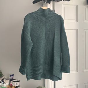 Cynthia rowley forest green mockneck knit sweater